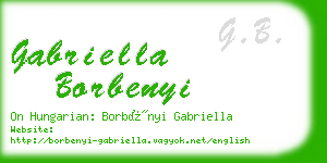 gabriella borbenyi business card